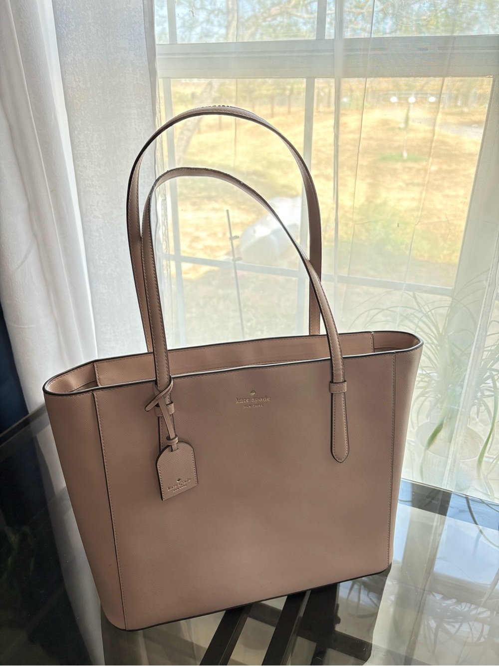 kate spade Taupe Leather Tote Bag